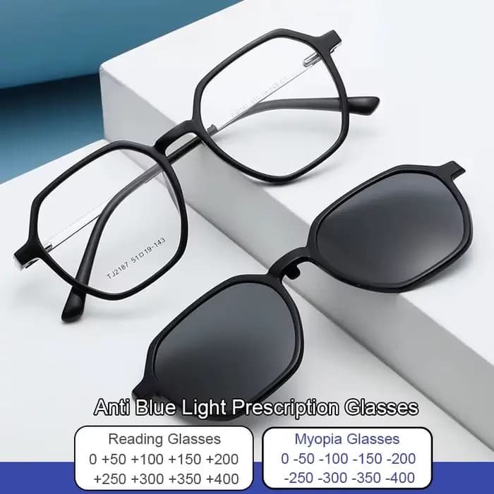 Lunettes de soleil polarisées carrées polygonales pour myopie
