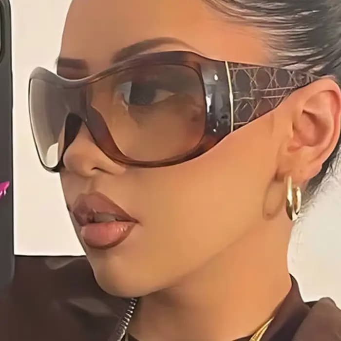 Vintage carré une pièce bouclier Y2K lunettes de soleil pour femmes nouvelle mode rouge noir dégradé Sexy