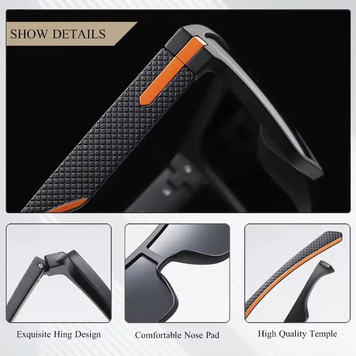 CRIXALIS mode lunettes de soleil polarisées pour hommes carré surdimensionné Anti-éblouissement pilote miroir