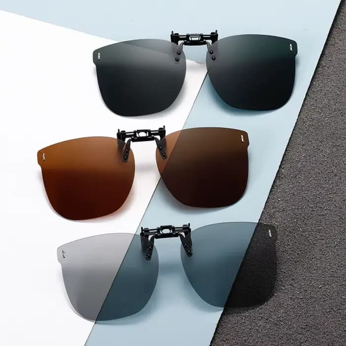 Lunettes de soleil à clipser de forme carrée