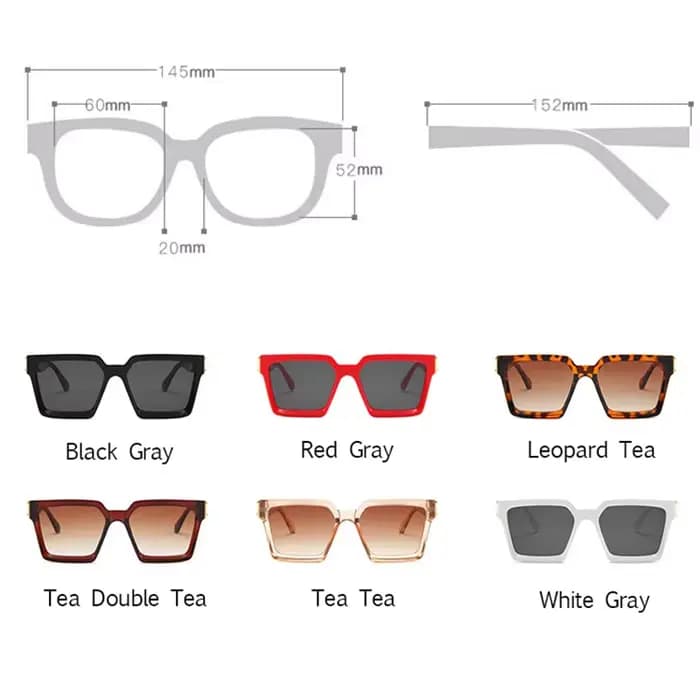 Millionaire marque de luxe concepteur carré en plastique lunettes de soleil femmes Steampunk surdimensionné