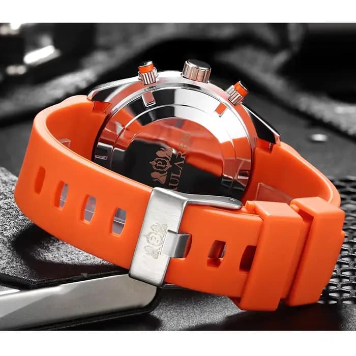 Montres automatiques pour hommes, mécanique, bracelet en caoutchouc, cadran Orange bleu noir, lunette rotative, classique Reloj Hombre Baratos