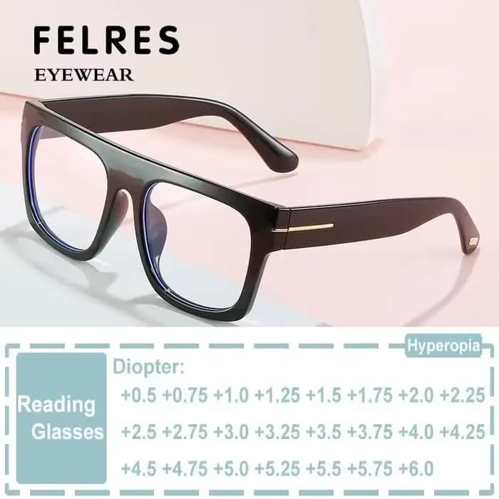 Marque de luxe concepteur surdimensionné carré lunettes de lecture unisexe femmes hommes optique loupe