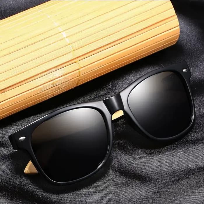 Lunettes de soleil carrées Vintage en bois de bambou pour hommes et femmes