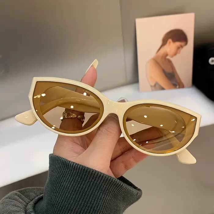 Lunettes de soleil à monture narrétro pour femmes