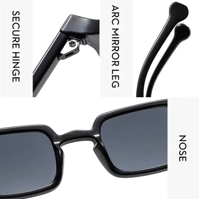 Lunettes de soleil rectangulaires de luxe pour femmes