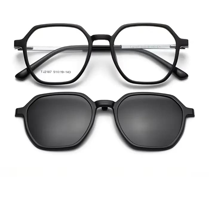 Lunettes de soleil polarisées carrées polygonales pour myopie