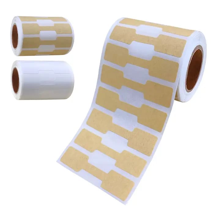 Autocollants de Prix en Papier Kraft, Étiquettes Autocollantes de Prix pour Bijoux, Blanc, pour Bague, Collier, Boucles d'Oreilles, 500 Pièces/Rouleau
