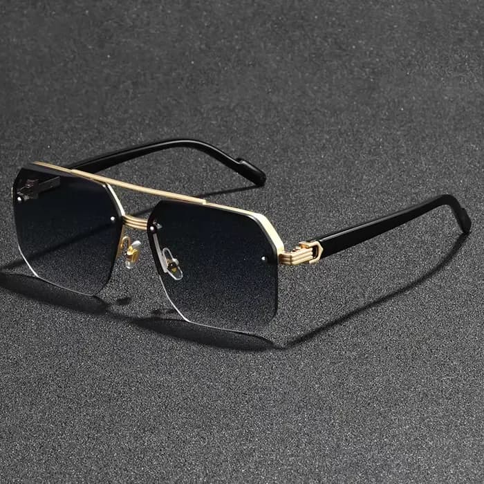 Lunettes de soleil classiques noires à grandes nuances carrées pour femmes et hommes
