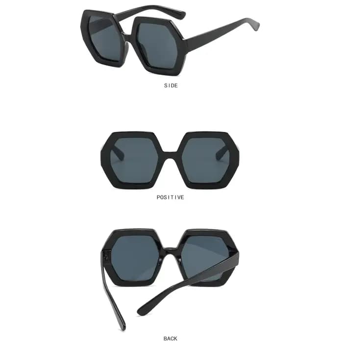 Respzed-Lunettes de soleil hexagonales pour femmes et hommes