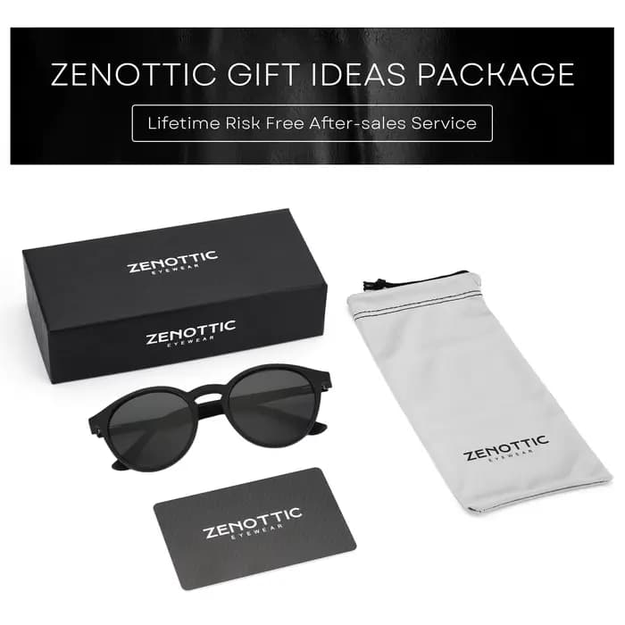 ZENOTTIC rétro lunettes de soleil polarisées pour hommes femmes Vintage cadre rond jambes en caoutchouc