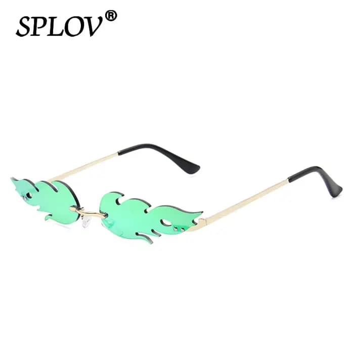 Lunettes de soleil de luxe en forme de flamme de feu pour femmes