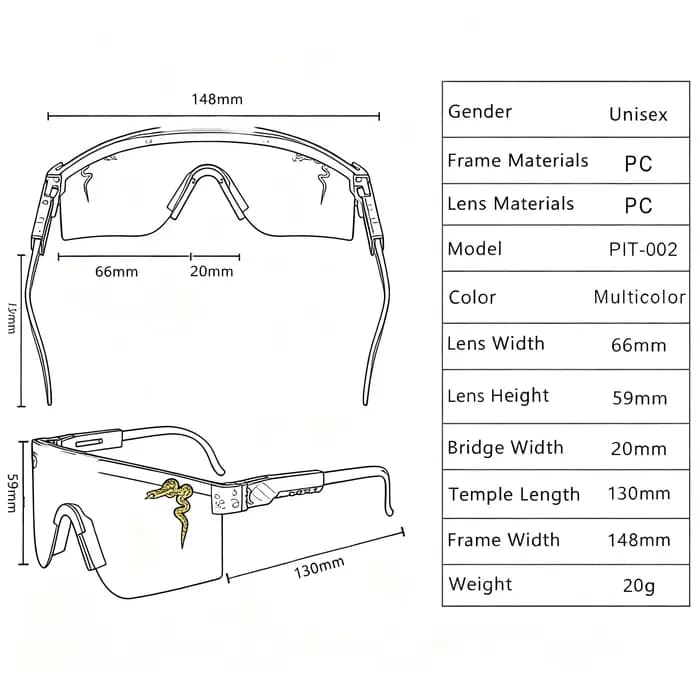 Lunettes de soleil de sport pour hommes et femmes