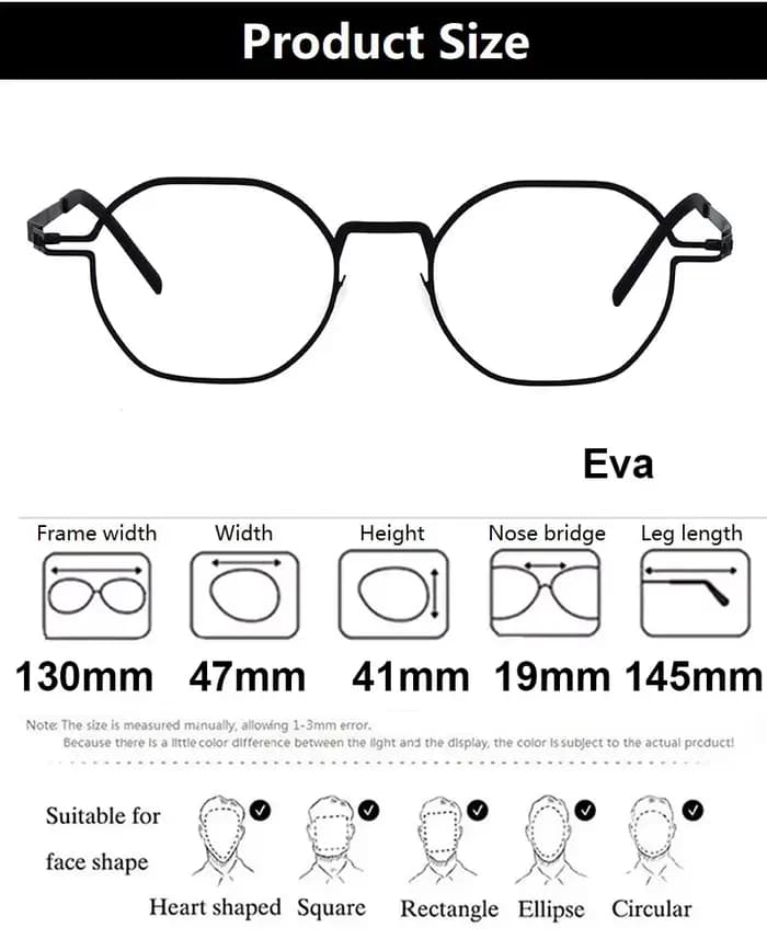 Allemagne mode hexagone sans vis lunettes cadre hommes femmes ultraléger petit visage