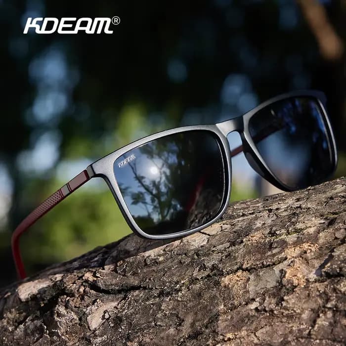 KDEAM marque hommes carré lunettes de soleil polarisées pour grande tête en plein air femmes