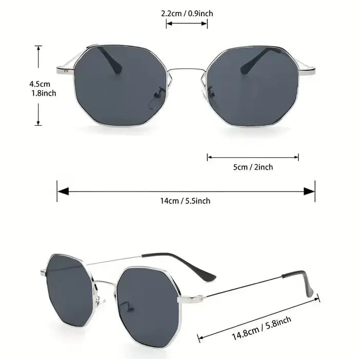 Une paire de lunettes à monture polygonale au design rétro tendance, idéales pour un usage quotidien décontracté et un choix de cadeau parfait.