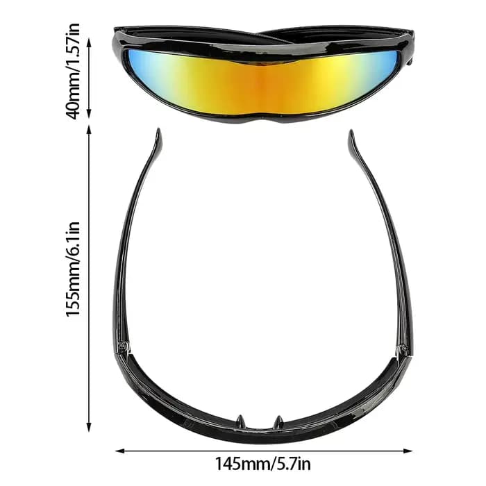 Lunettes de soleil Laser UV400 à visière, verres miroir, style futuriste