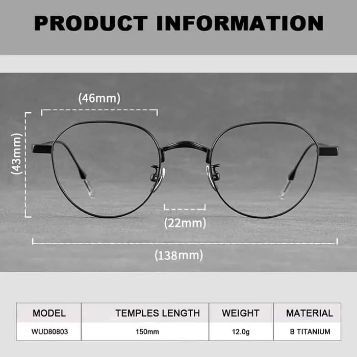 Montures de lunettes en titane ultra-légères faites à la main pour hommes