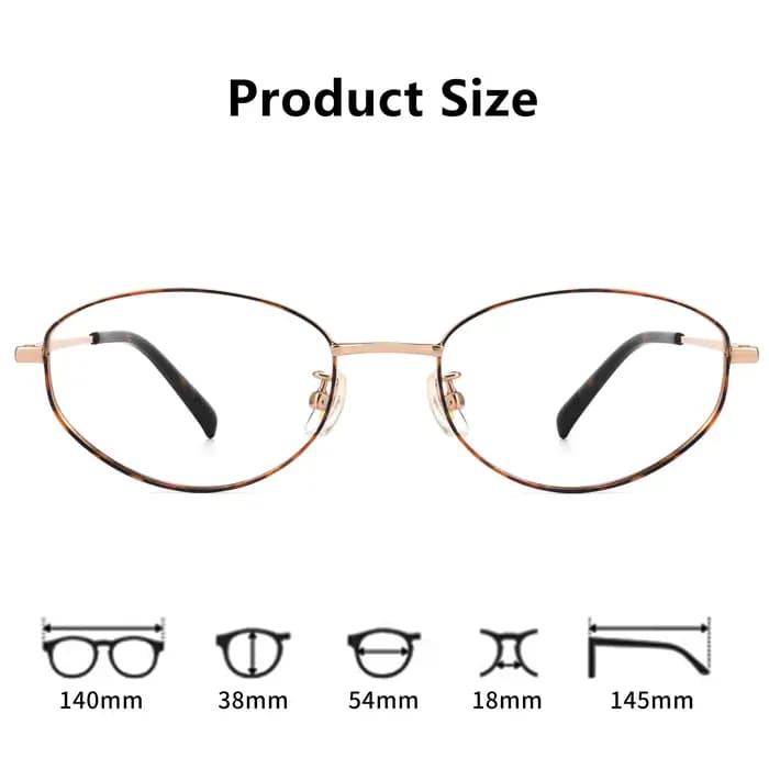 Monture de lunettes optiques ovales tendance pour femmes en titane