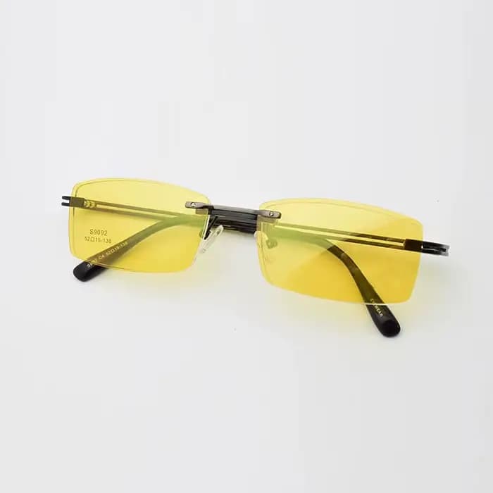 Sans cadre pour hommes avec pince magnétique Film myopie or lunettes lentille sans monture