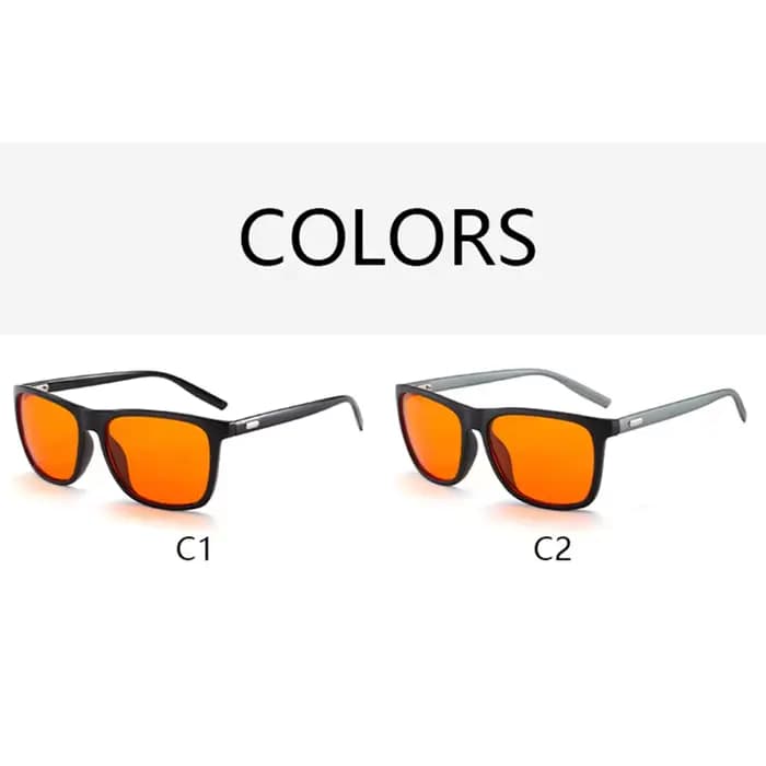 Lunettes classiques anti-lumière bleue à verres orange pour hommes et femmes, monture carrée, pour vision nocturne et protection des yeux contre les écrans.