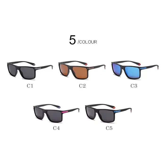 Lunettes de soleil carrées anti-absorbe ouissement pour hommes