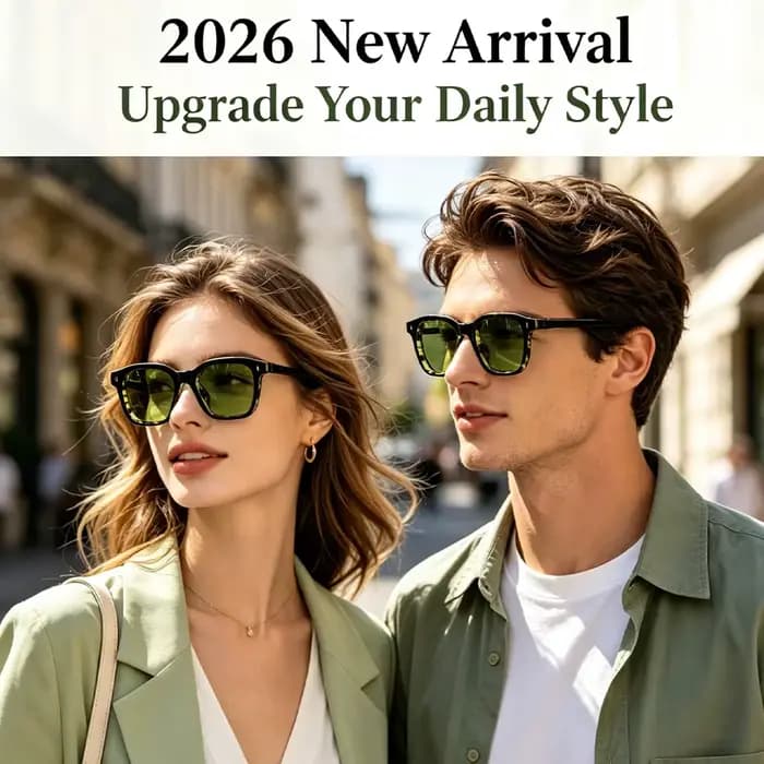 Lunettes de soleil carrées élégantes HBK pour hommes