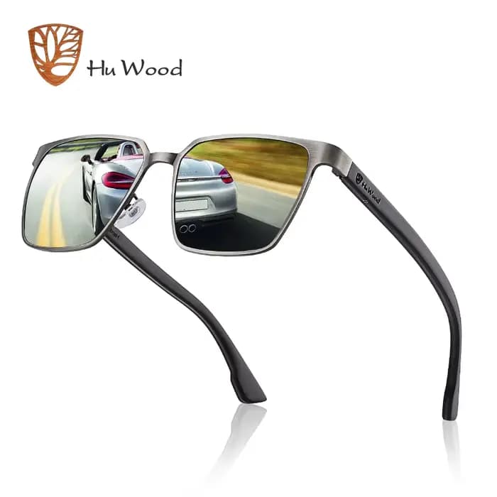 Hu Wood haute qualité hommes lunettes de soleil carrées