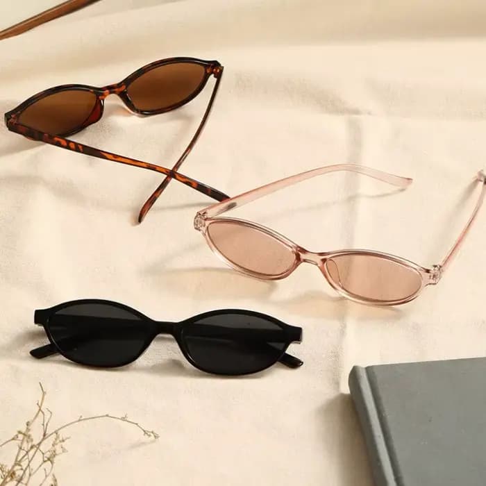 Nouvelles Lunettes de Soleil Femme Ovale Rétro Marron Léopard Monture Fine Tendance