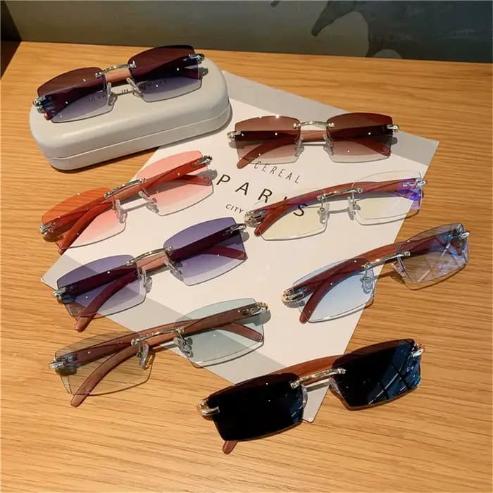 ChimPunk-Lunettes de soleil rectangulaires sans monture pour hommes et femmes