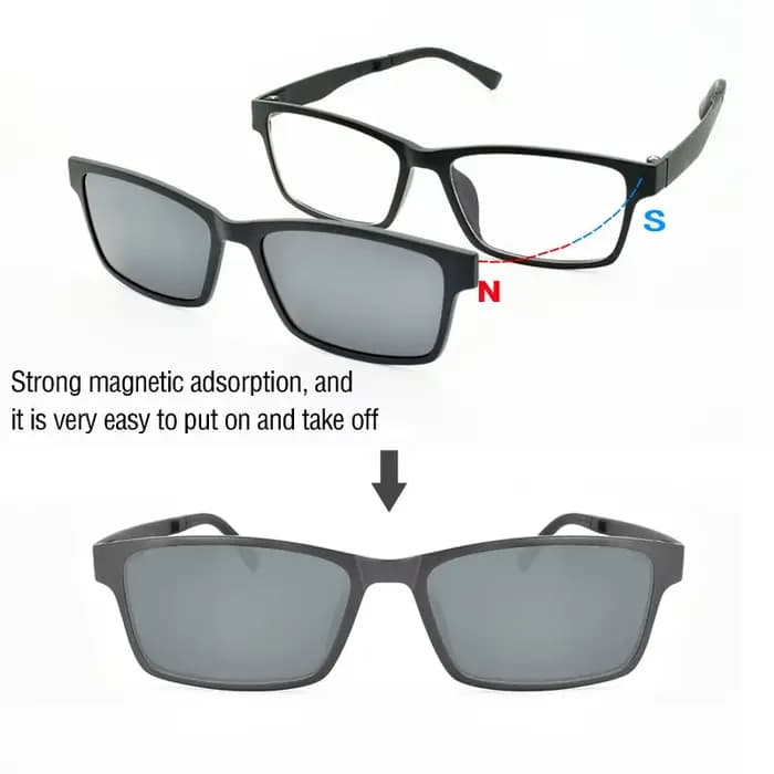 Lunettes de soleil à clip miroir pour hommes