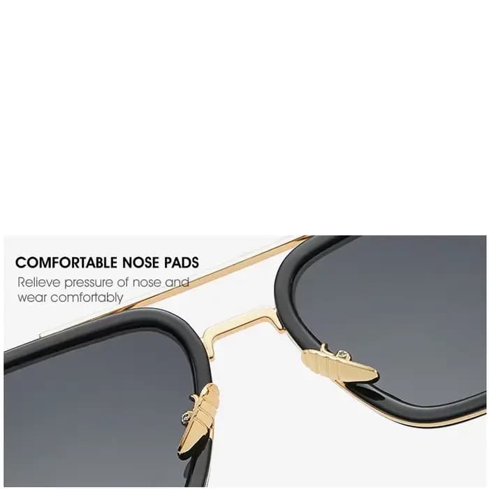 Lunettes de soleil mode cadre carré Tony Stark Style femmes