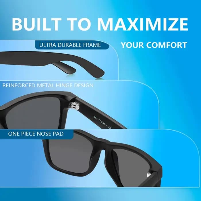MAXJULI XXL Z87 lunettes de soleil pour grandes têtes larges hommes TR90 ultralégères UV400 lunettes de Protection 8806