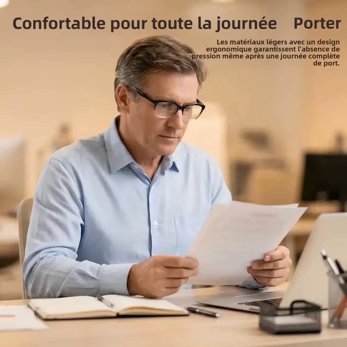Lunettes de lecture à mise au point automatique, anti-lumière bleue, vision auto-ajustable de 0,5X à 2,5X pour hommes et femmes