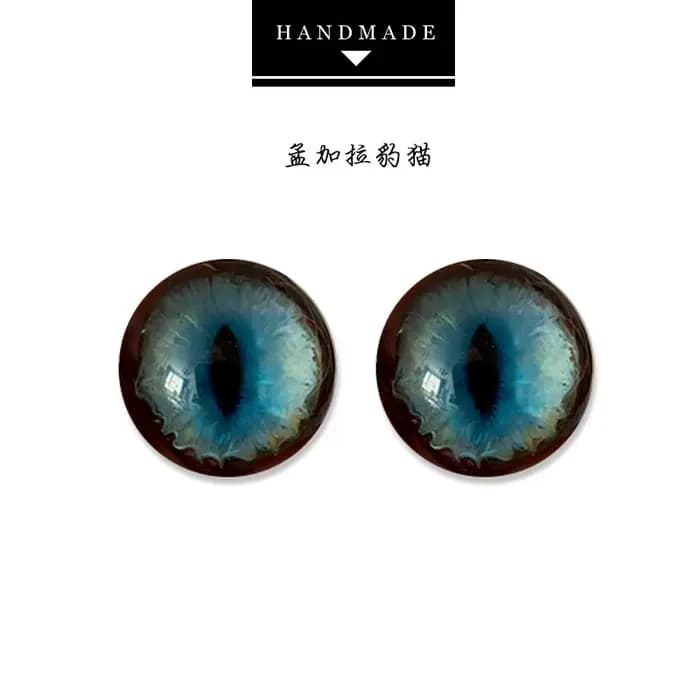 5 paires de yeux en verre simulés pour chat, originaux, en feutre de laine, faits à la main
