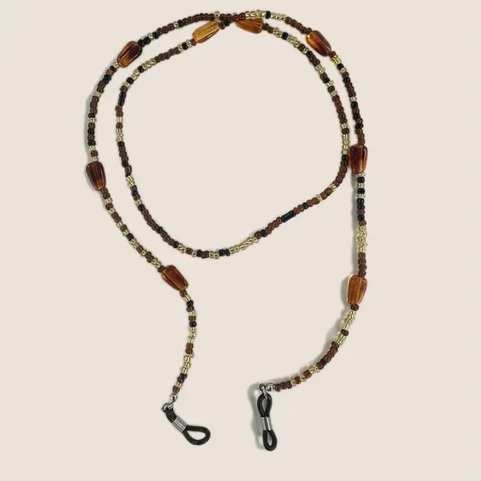 Chaîne de lunettes en verre ambré pour femmes