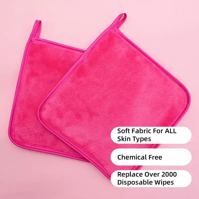 Tampons démaquillants réutilisables, 2 pièces, tampons en coton, gomme de maquillage, serviette faciale en microfibre, nettoyant pour le visage, lingettes nettoyantes, soins de beauté