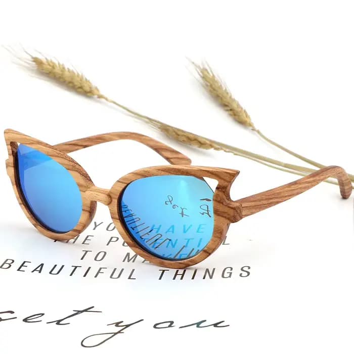 Lunettes de soleil en bois Zebra polarisées UV400
