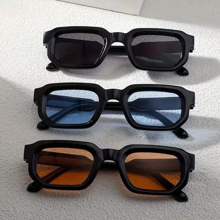 3 paires de lunettes de soleil carrées personnalisées pour hommes et femmes