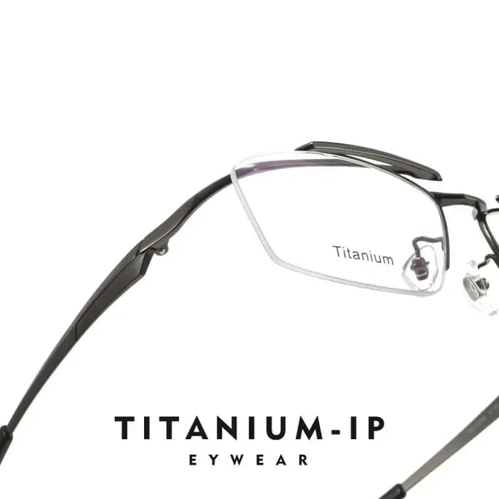 Nouveau créatif flottant demi-jante concepteur montures de lunettes hommes d'affaires de haute qualité pur titane