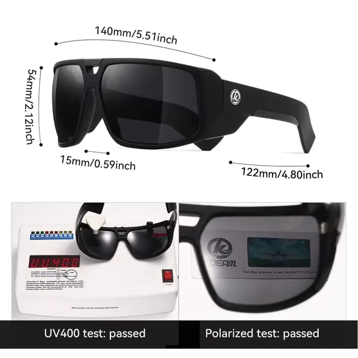 KDEAM Shield – lunettes de soleil polarisées carrées