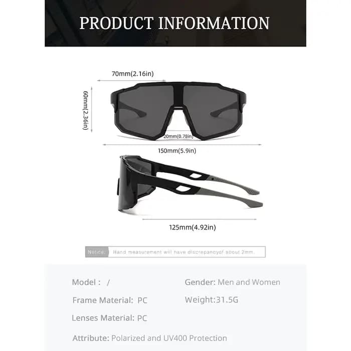 Lunettes de soleil enveloppantes colorées unisexes surdimensionnées