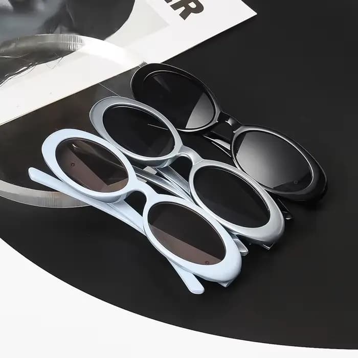 Lunettes de soleil rétro à nœud ovale pour femmes