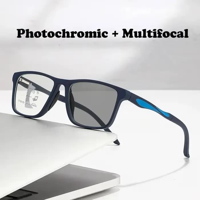 Lunettes de lecture multifocales photochromiques à la mode neutre