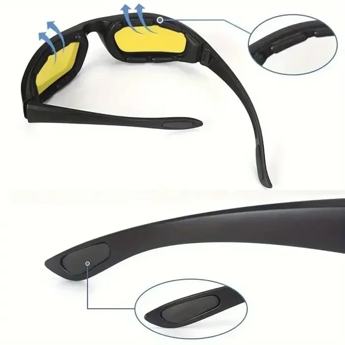 Lunettes de moto-lunettes tactiques anti-poussière UV400 pour la chasse