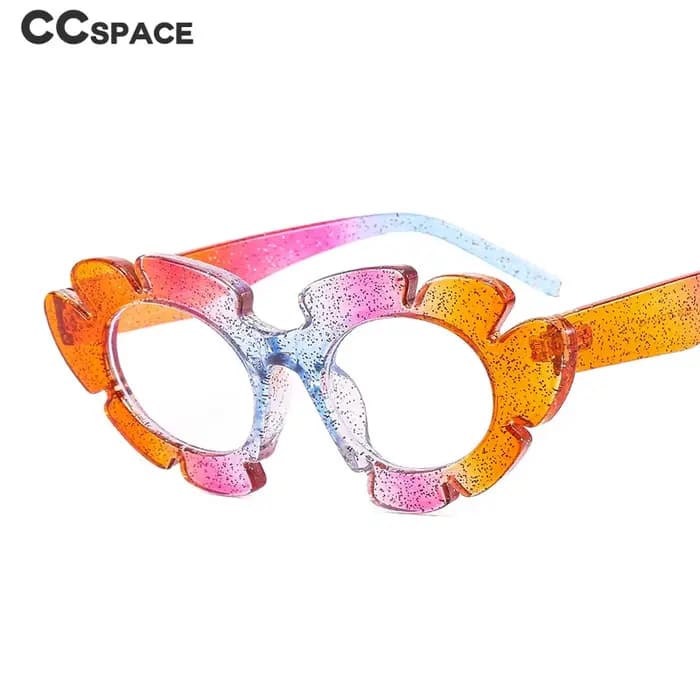 Lunettes anti-bleu colorées en forme de pétale pour femmes