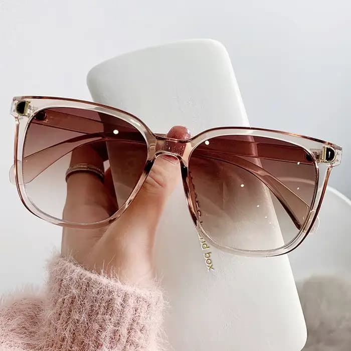Mode surdimensionné lunettes De soleil femme marque concepteur Vintage carré