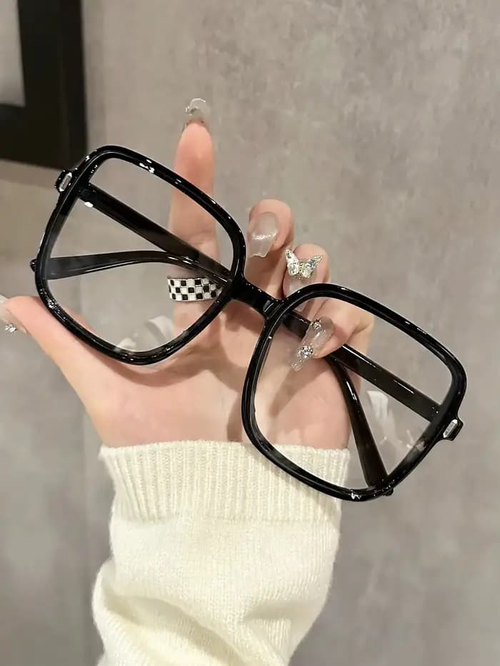 Lunettes carrées surdimensionnées sans Prescription