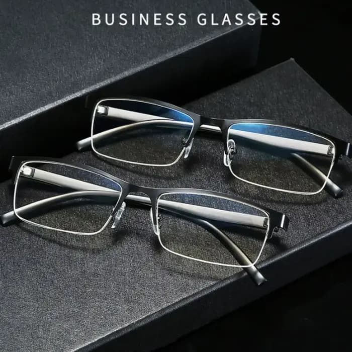Lunettes de myopie pour hommes et femmes, haute qualité, demi-monture, dioptrie, Business, myopie, 1.0 1.5 2.0 4
