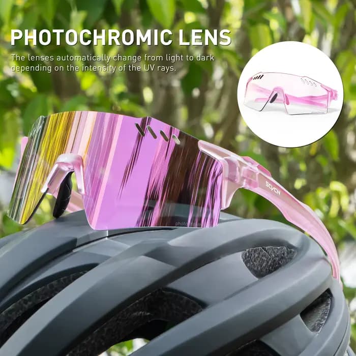 SCVCN lunettes de soleil photochromiques rouges